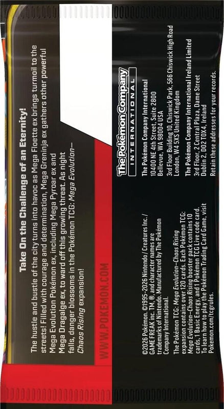 Pokemon TCG Mega Evolution Chaos Rising Booster Pack detail